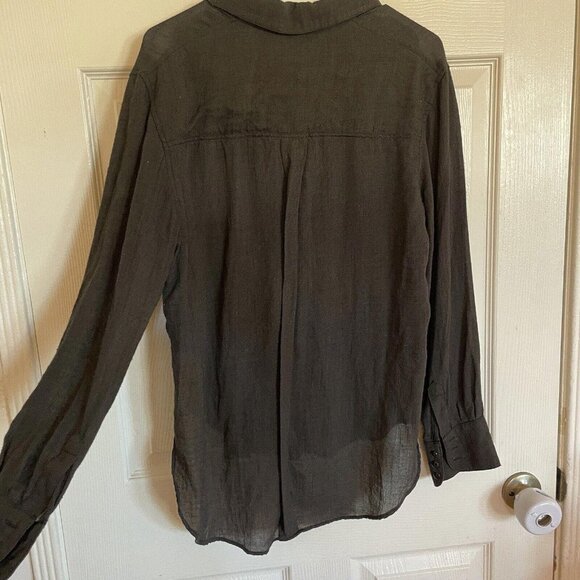 Womens Green Free people size small s button up - Picture 6 of 10